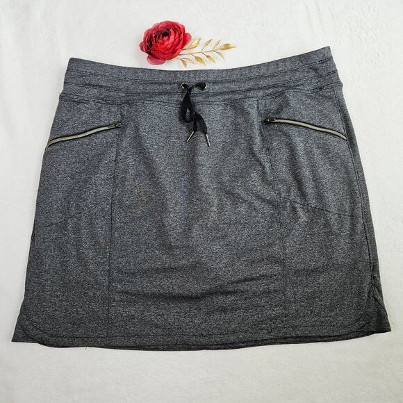 Tangerine Skort Size XXL 2XL Drawstring Waist Zip Pockets Gray Athleisure Pullon - Picture 1 of 14